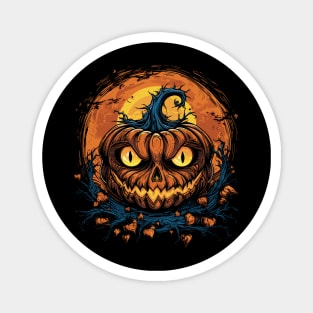 Halloween Pumpkin, Spooky Pumpkin Face Magnet